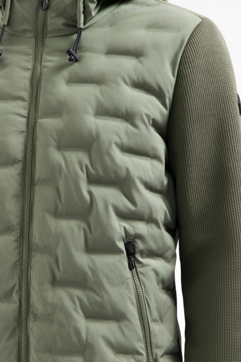 NO-EXCESS jacket short fit sealed hooded knit